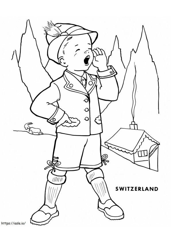 Swiss Boy coloring page