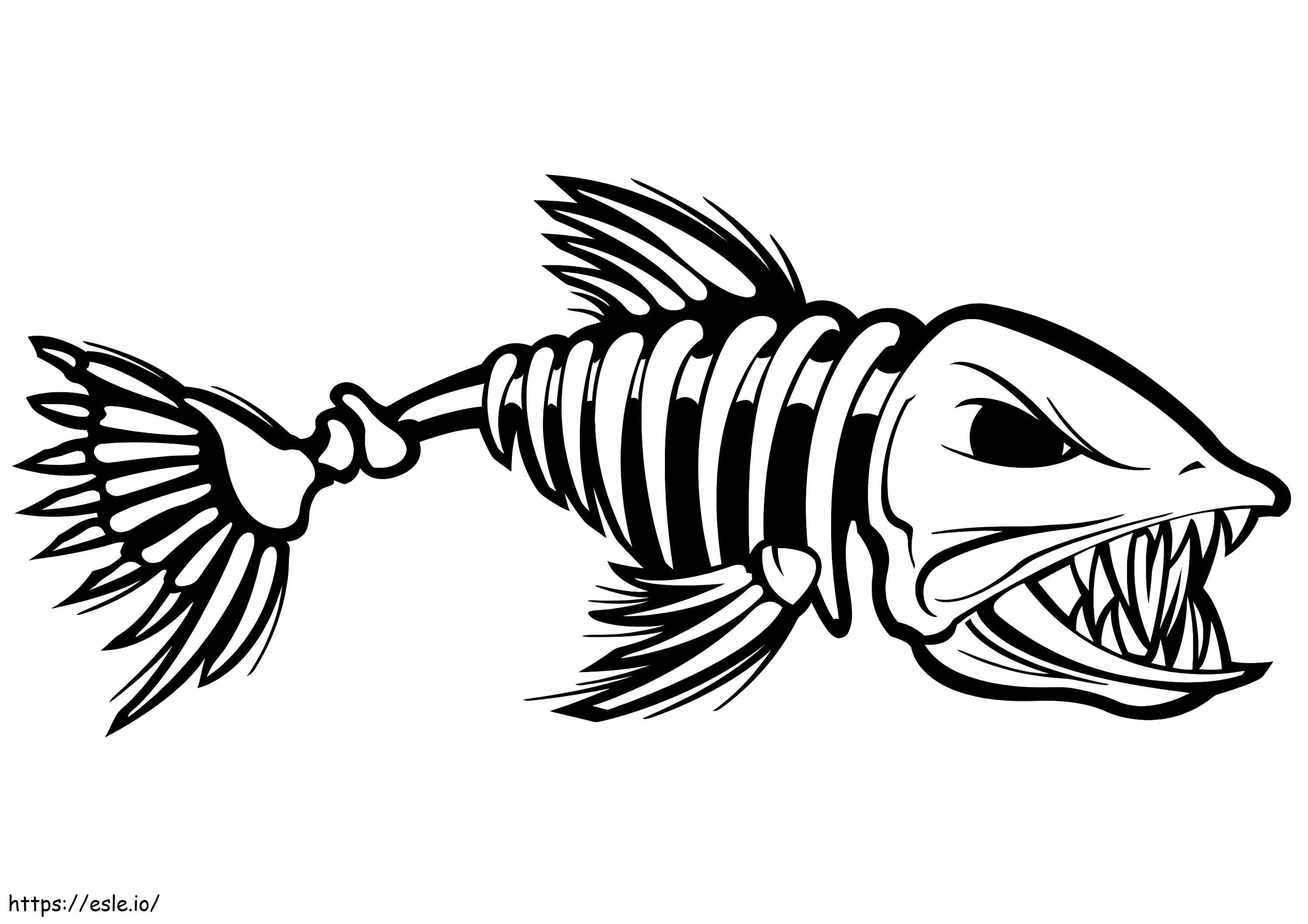 Szkielet ryby kolorowanka