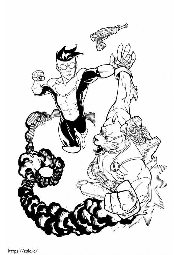 Invincible Fight coloring page