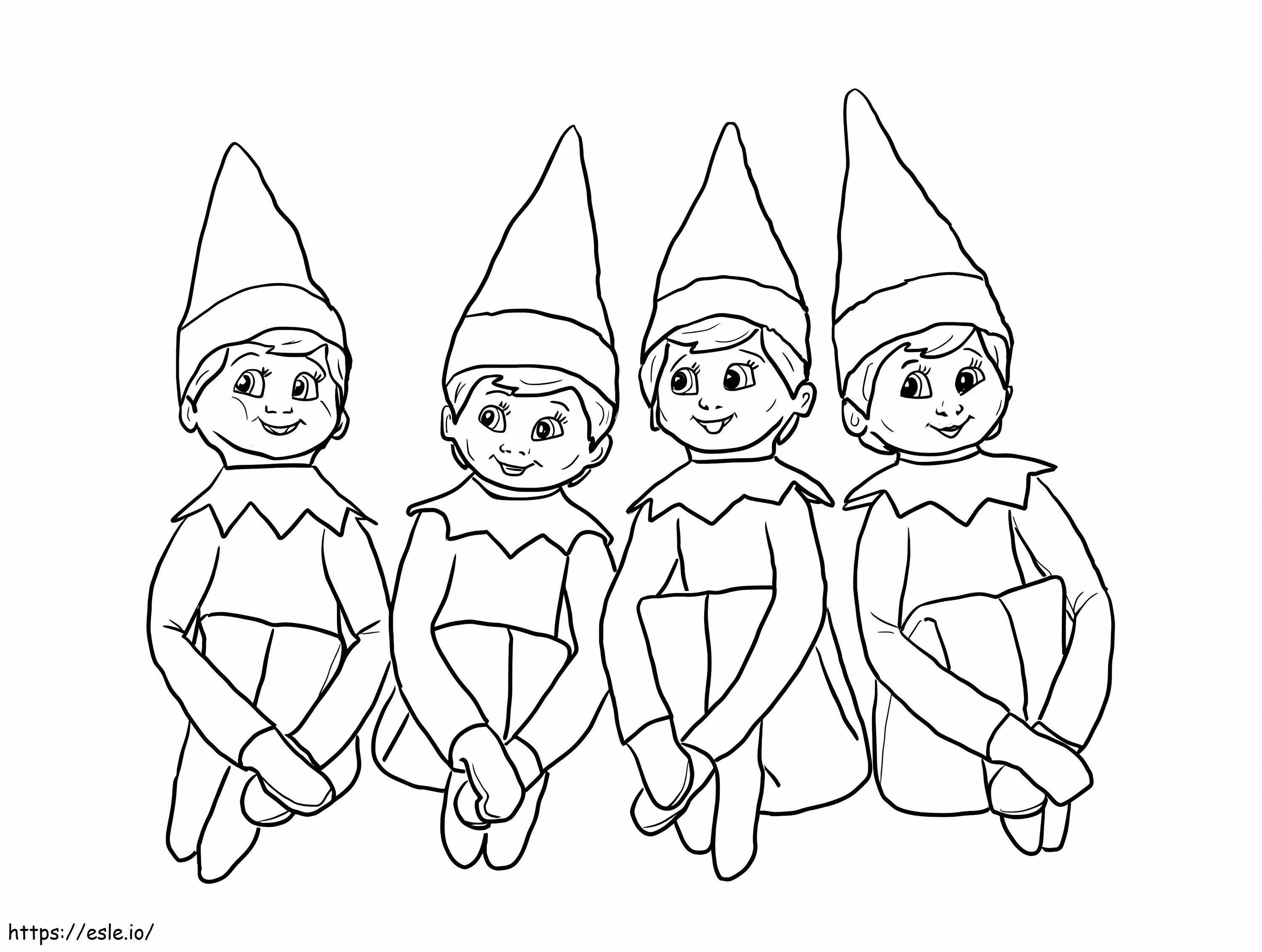 Elves On The Shelf coloring page