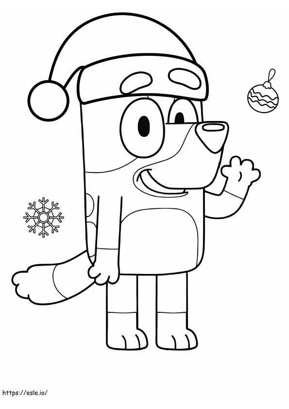 Bluey Christmas coloring page