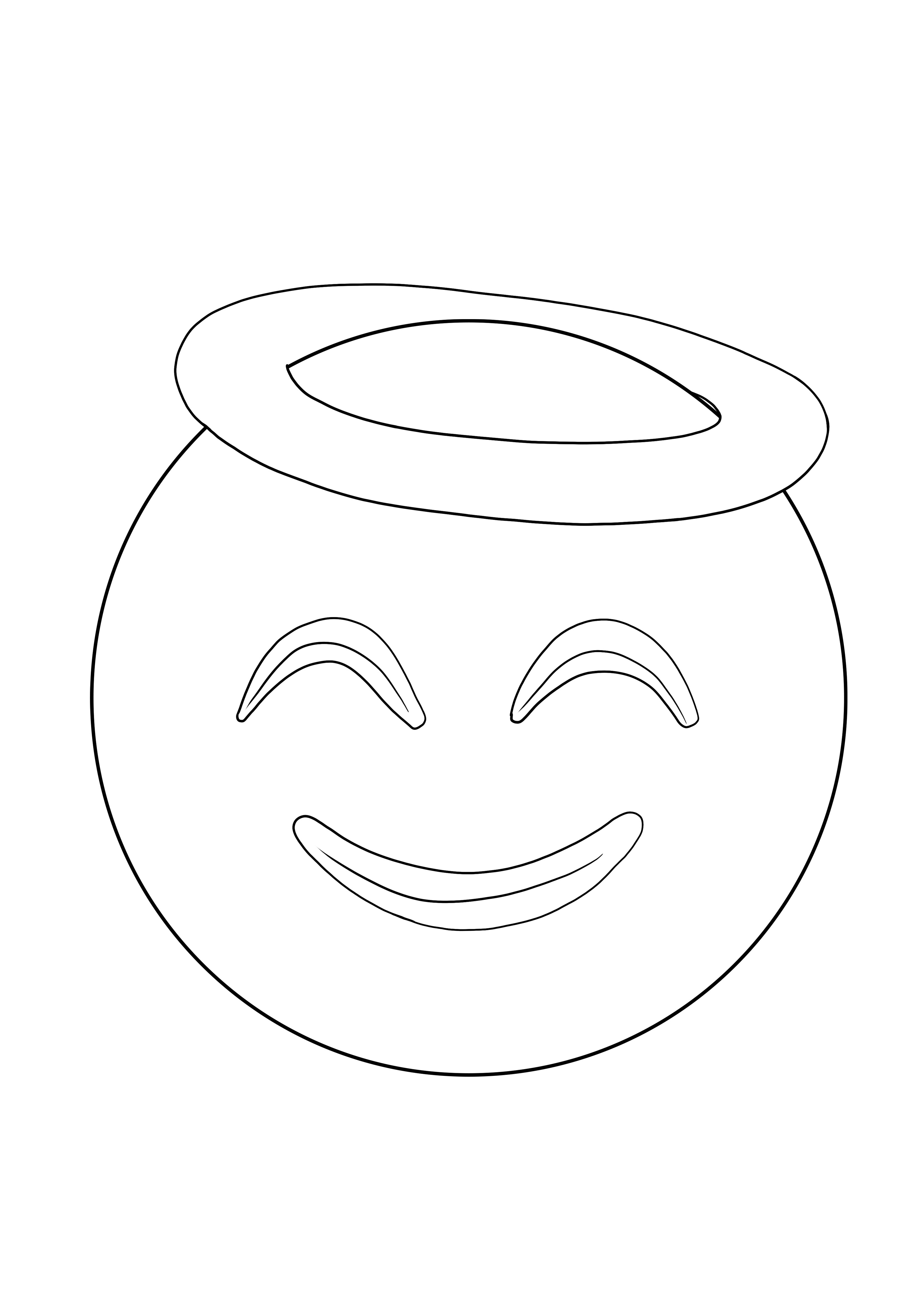 Image à colorier de visage de cercle souriant à télécharger gratuitement