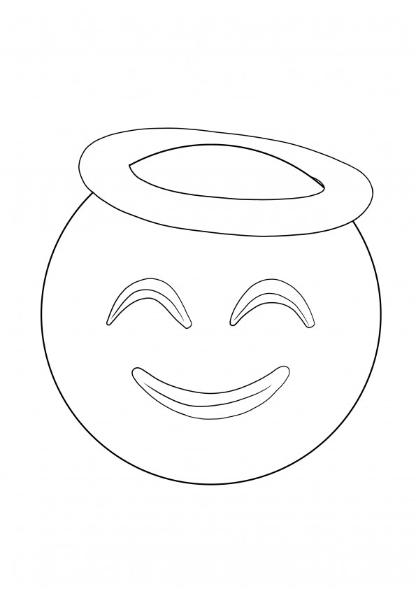 Smiling circle face coloring picture to download for free