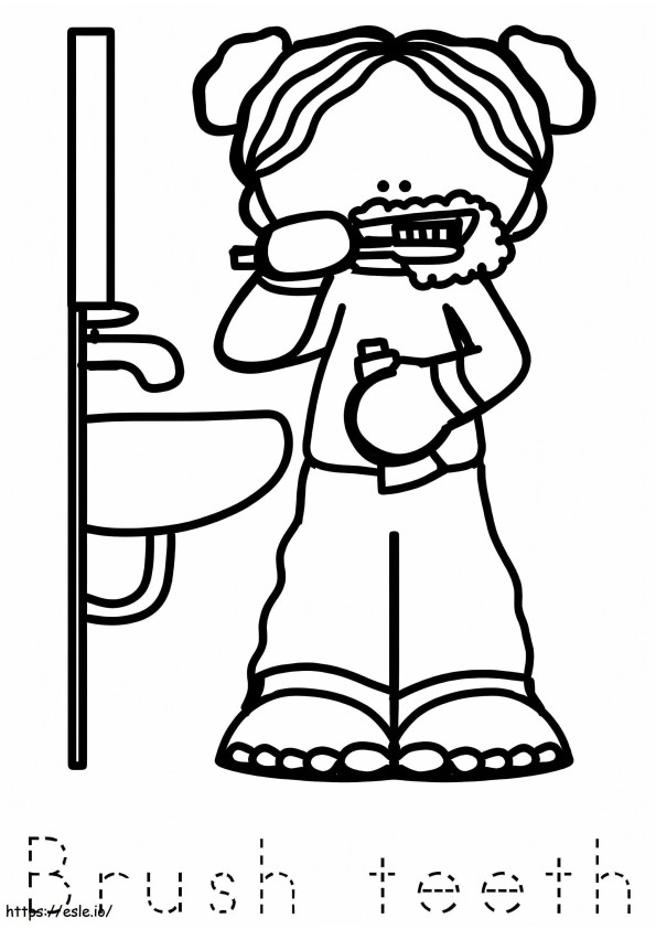Brush Teeth coloring page