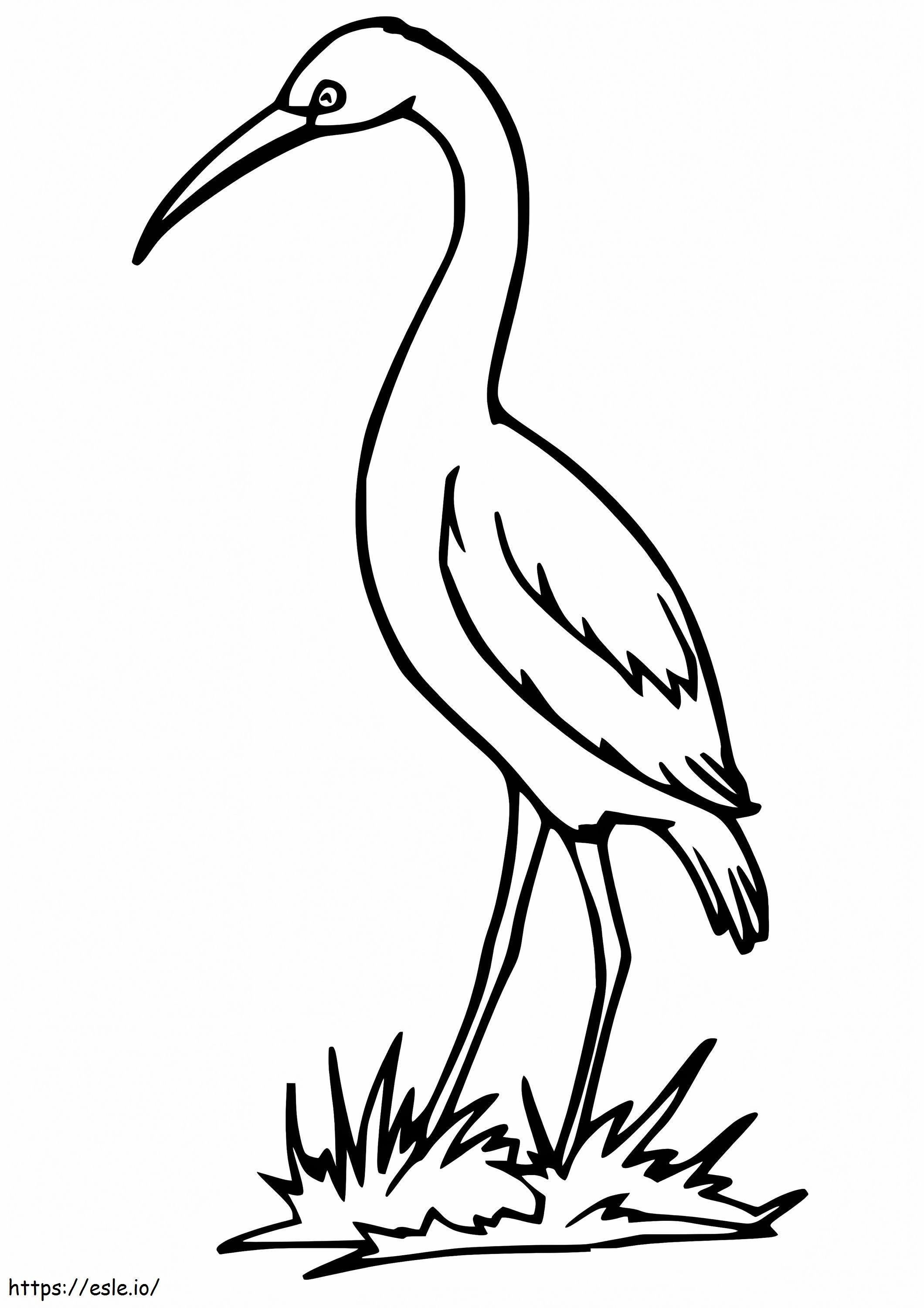 Stork On Grass coloring page