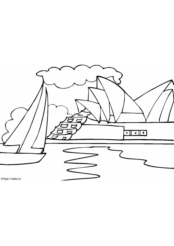 Coloriage Opéra de Sydney à imprimer dessin