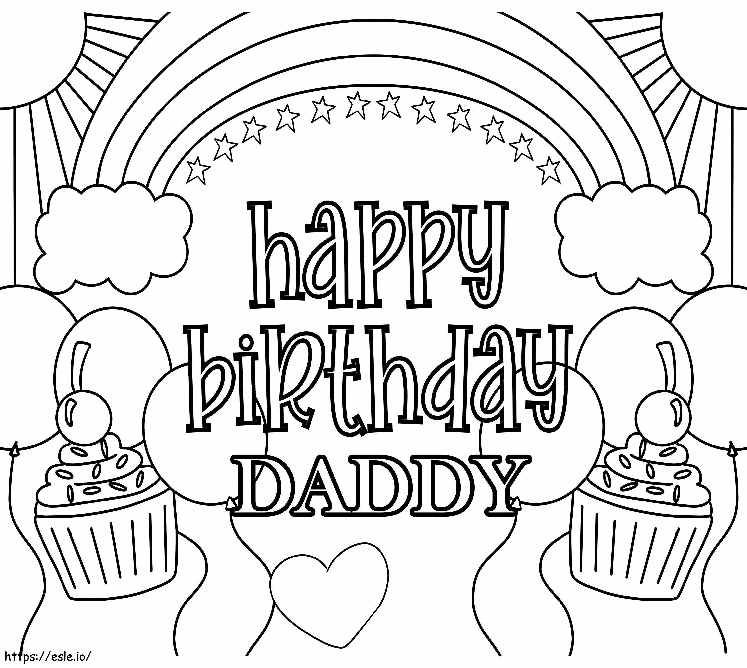 Happy Birthday Daddy Poster coloring page