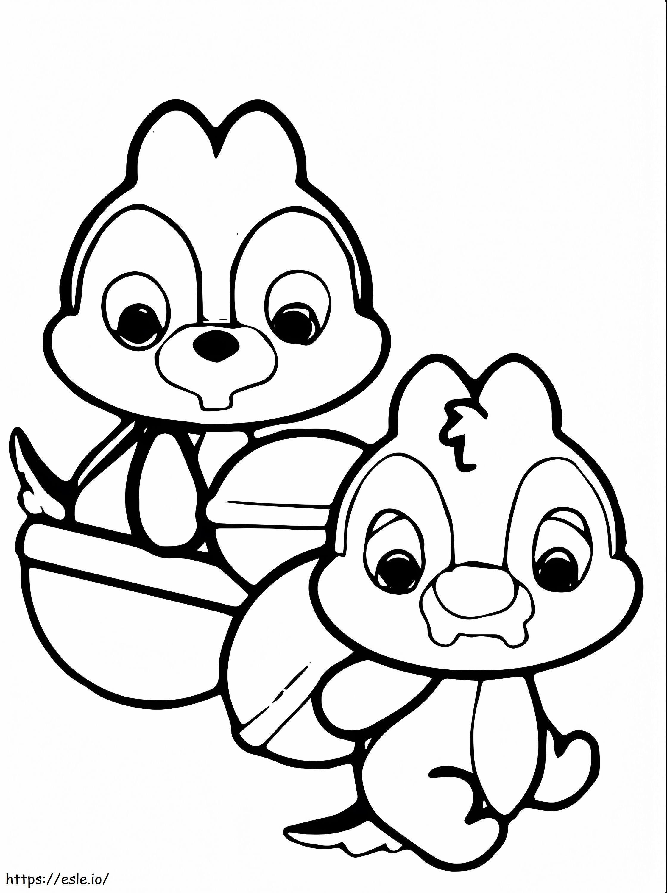 Chip e Dale Fofos da Disney para colorir