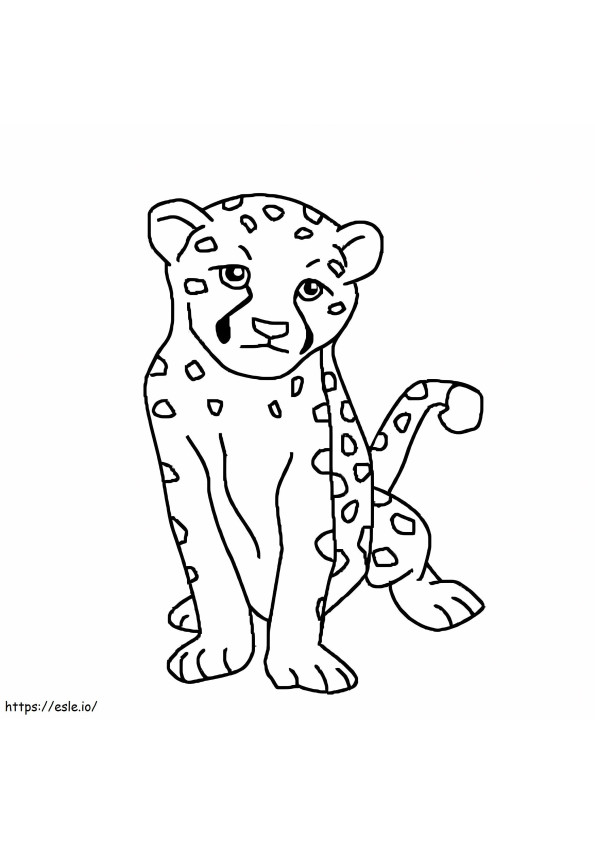 Cheetah tekening kleurplaat