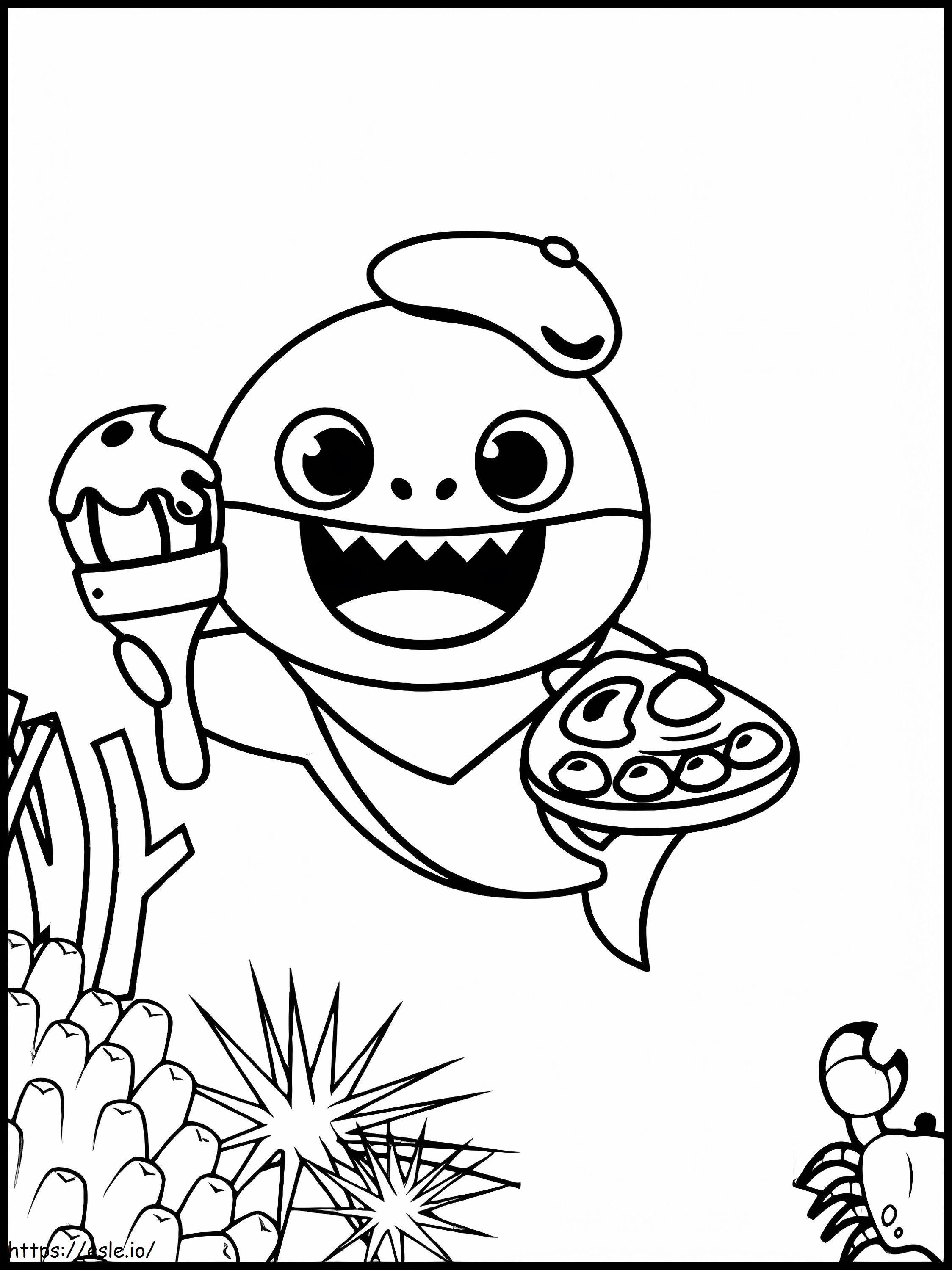 Paint Baby Shark coloring page