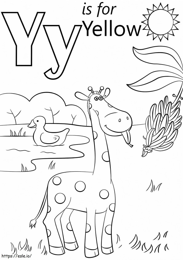 Yellow Letter Y coloring page