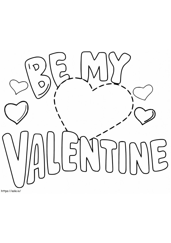 Be My Valentine tulostettava värityskuva