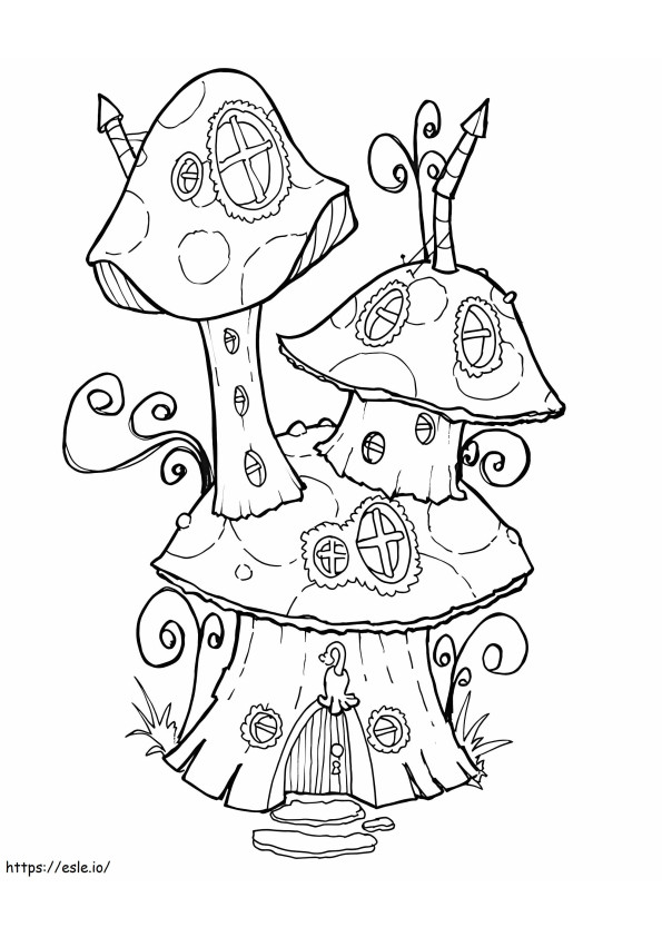 Pretty Fairy House coloring page