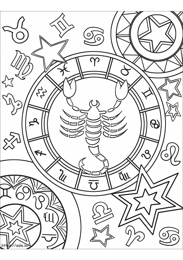 Coloriage 1597795962 Signe du zodiaque Scorpion à imprimer dessin
