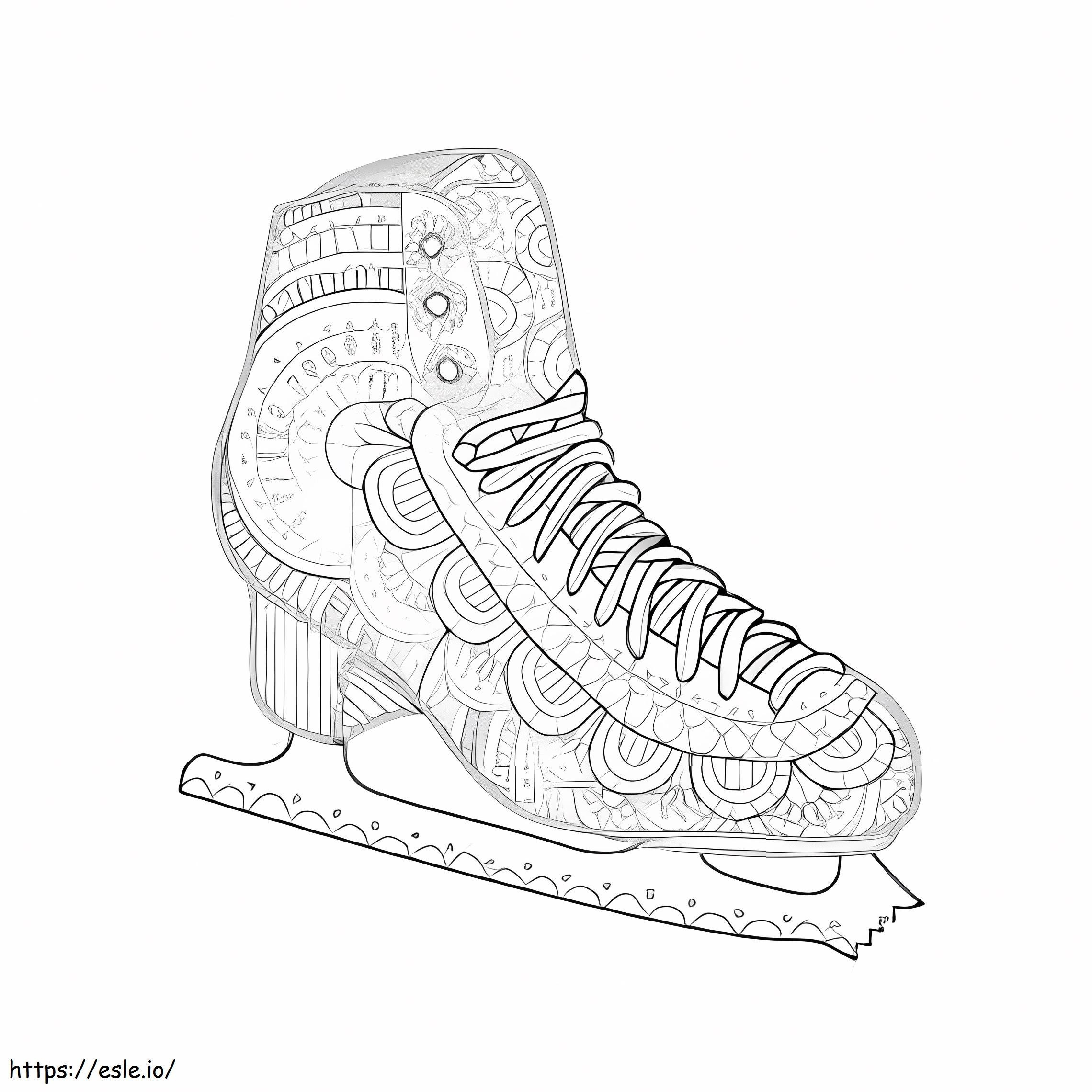 Pantofi de patinaj cu mandala de colorat