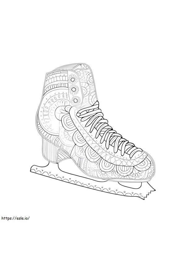 Coloriage Chaussures de patinage sur glace Mandala à imprimer dessin