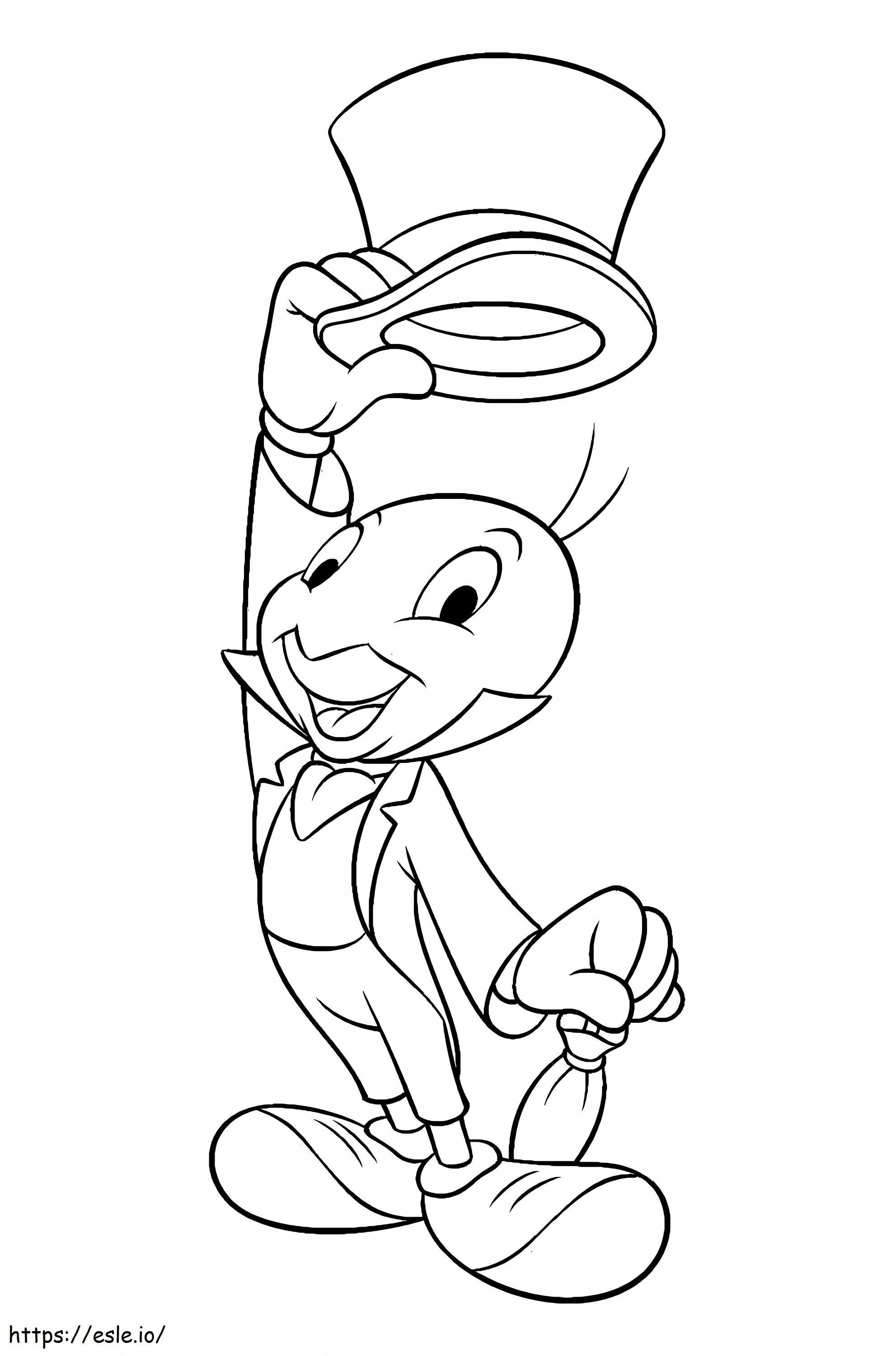 Jiminy Cricket Pinocchiossa värityskuva