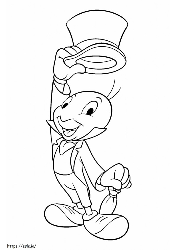 Jiminy Cricket Di Pinokio Gambar Mewarnai