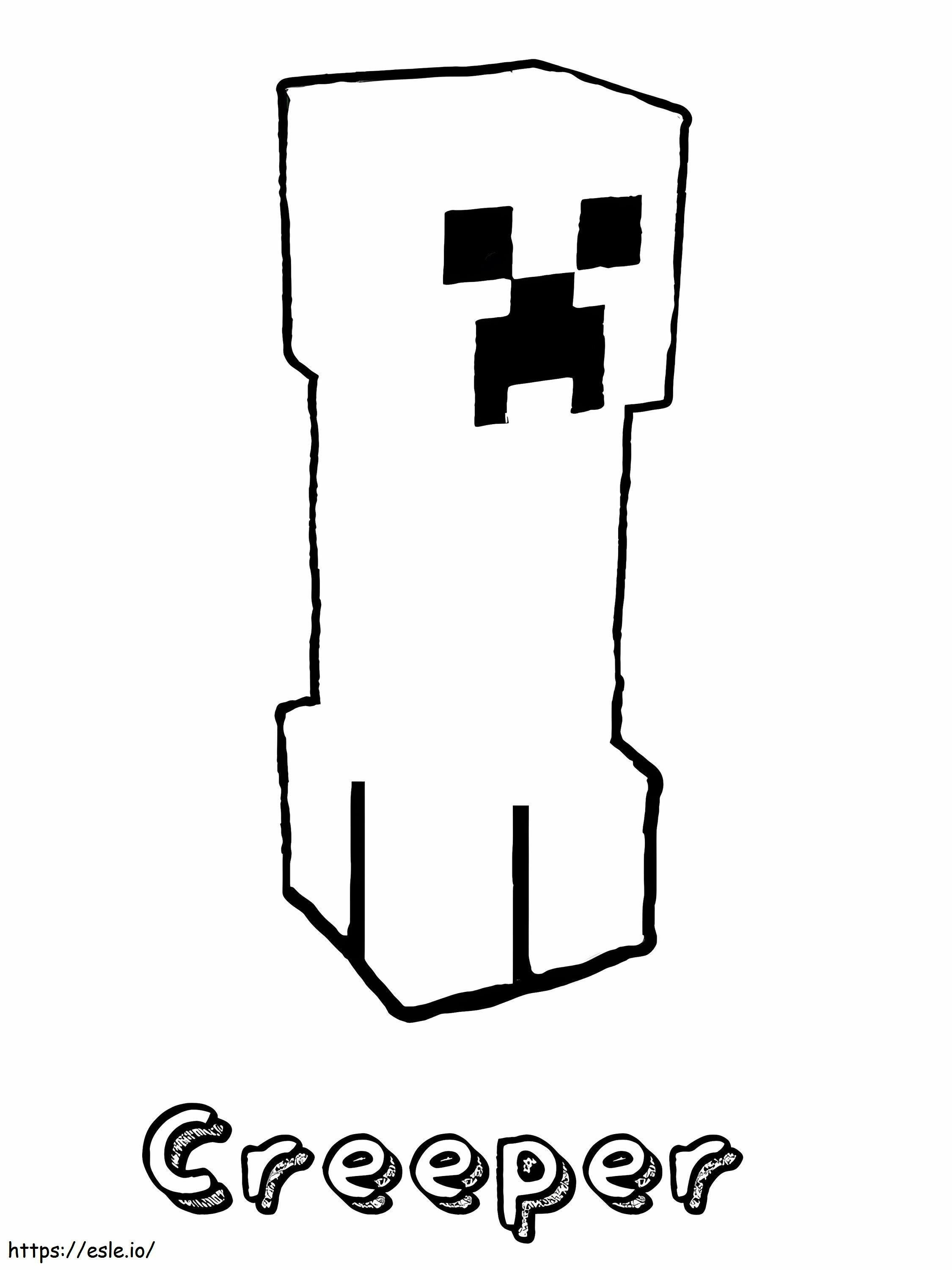 Coloriage Creeper Minecraft facile à imprimer dessin