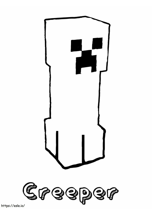Creeper de Minecraft fácil para colorear