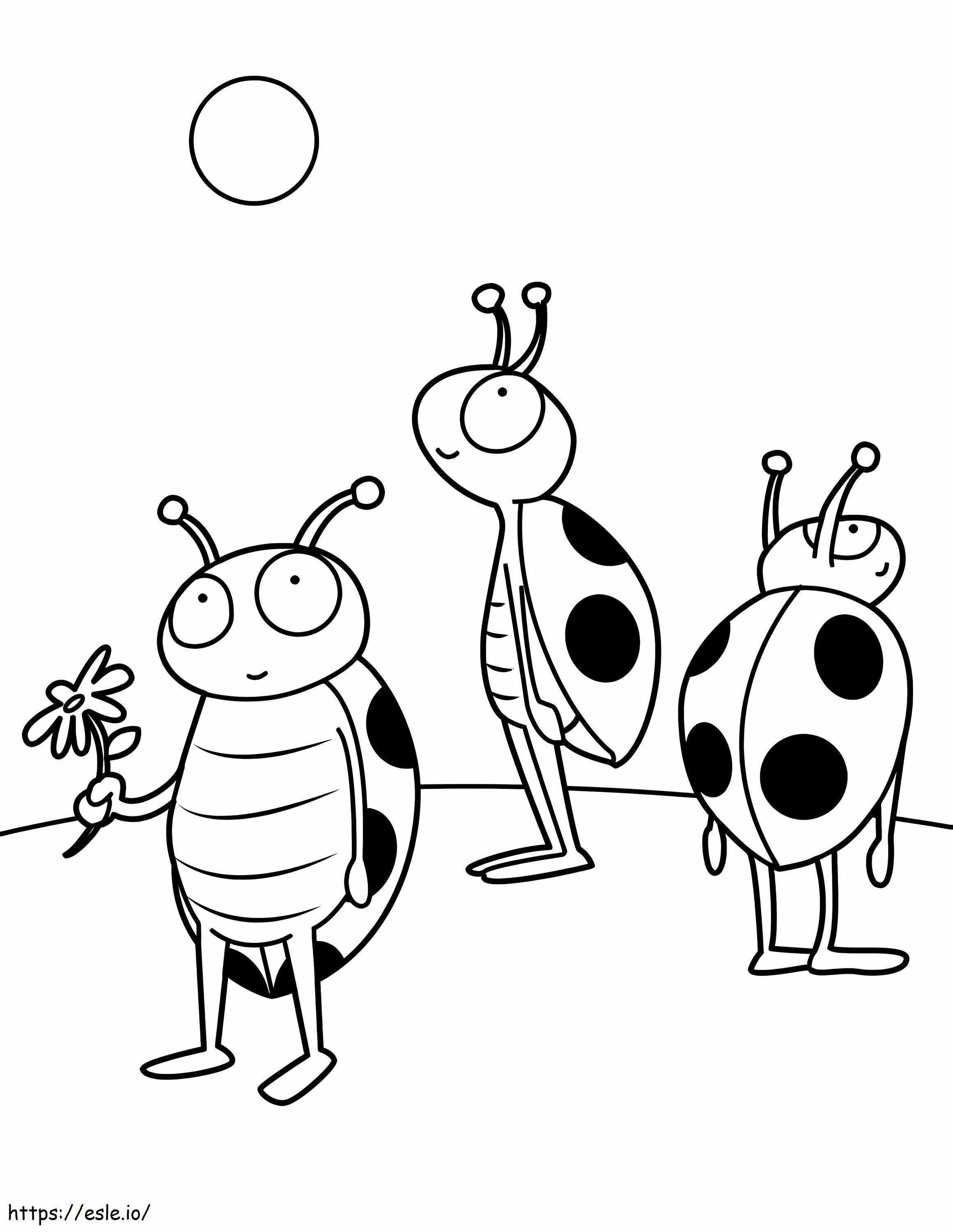 Funny Ladybugs coloring page