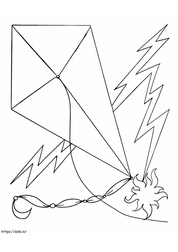 Kite And Lightning coloring page