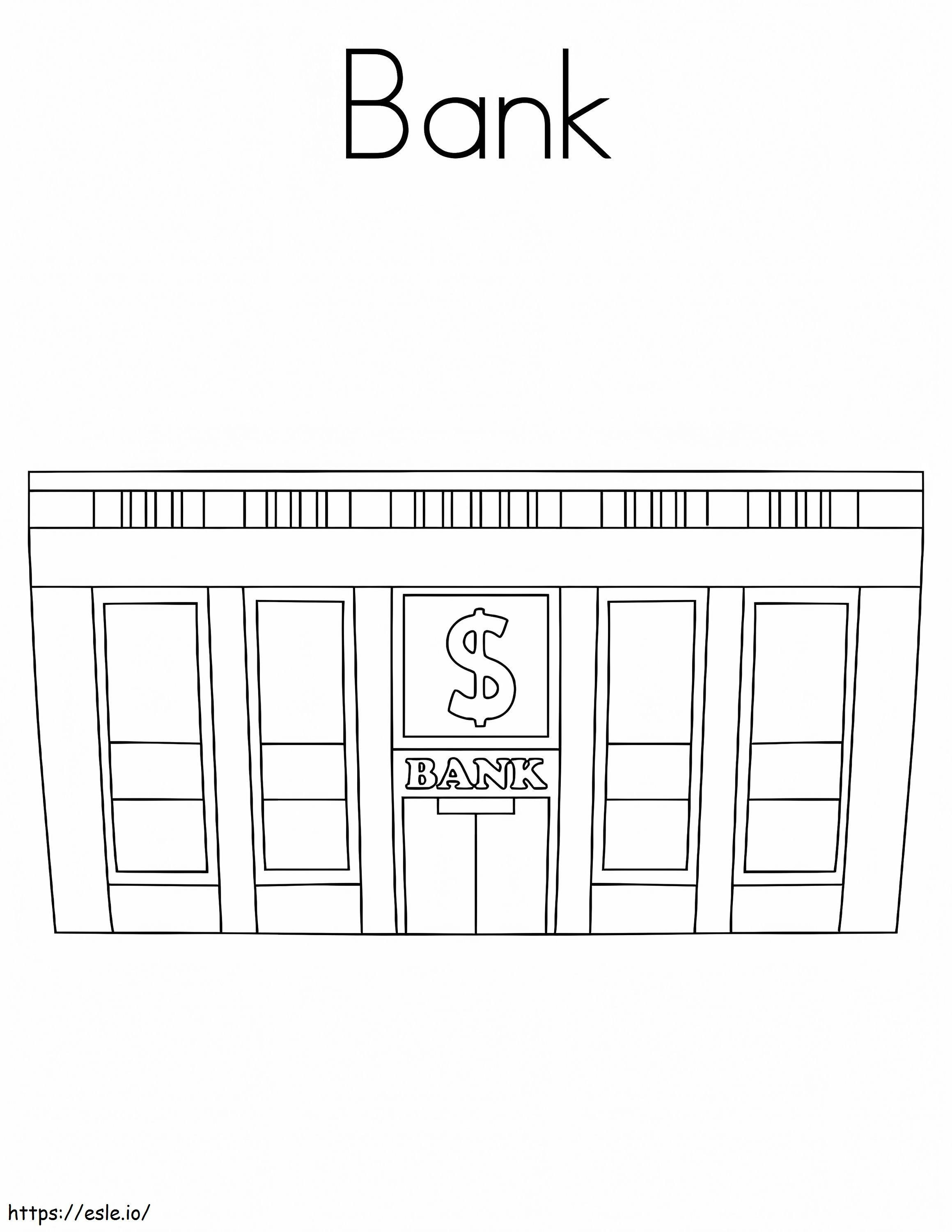Free Printable Bank coloring page