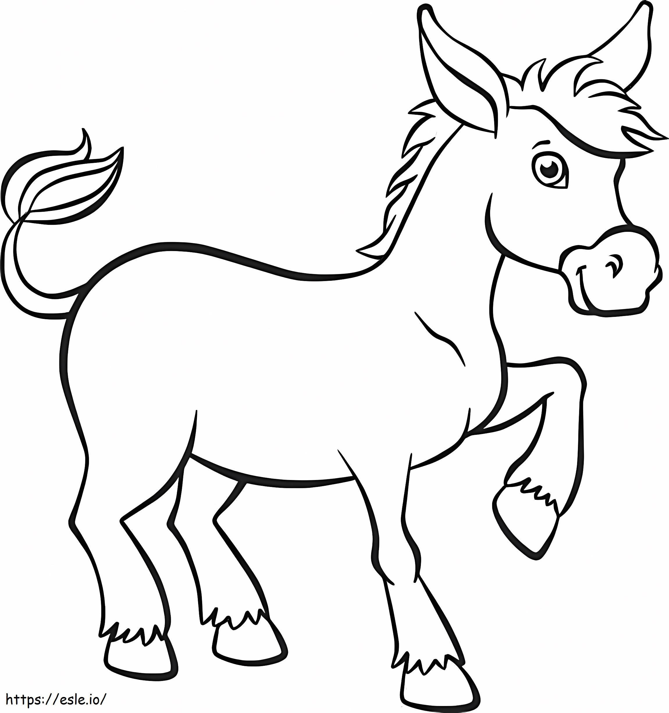 Simple Donkey coloring page