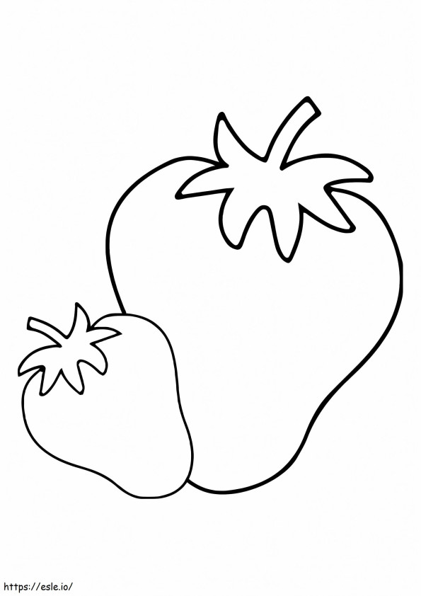 Két egyszerű eper kifestő
