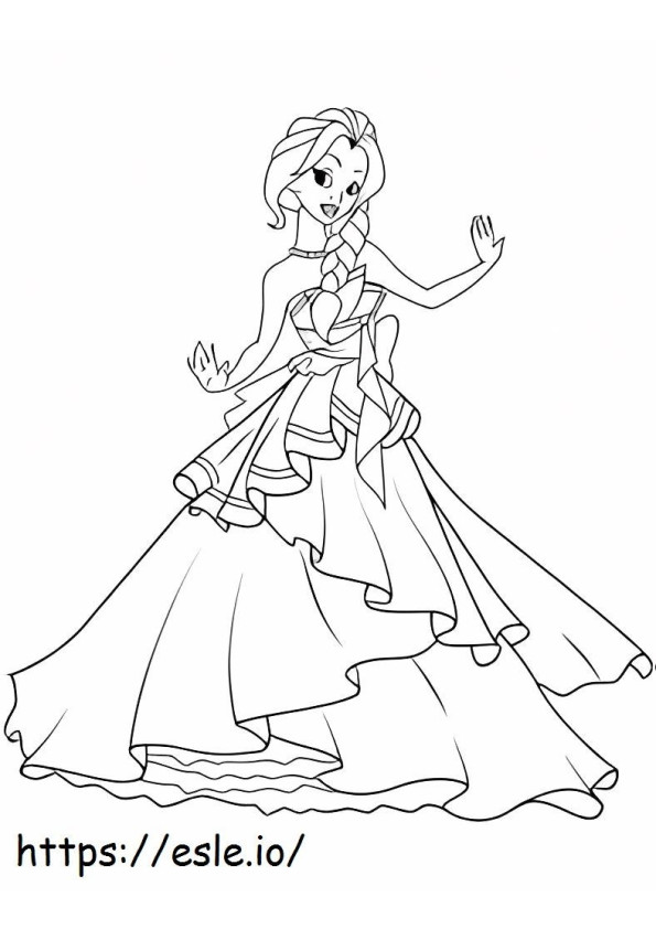 Coloriage Princesse dansante à imprimer dessin