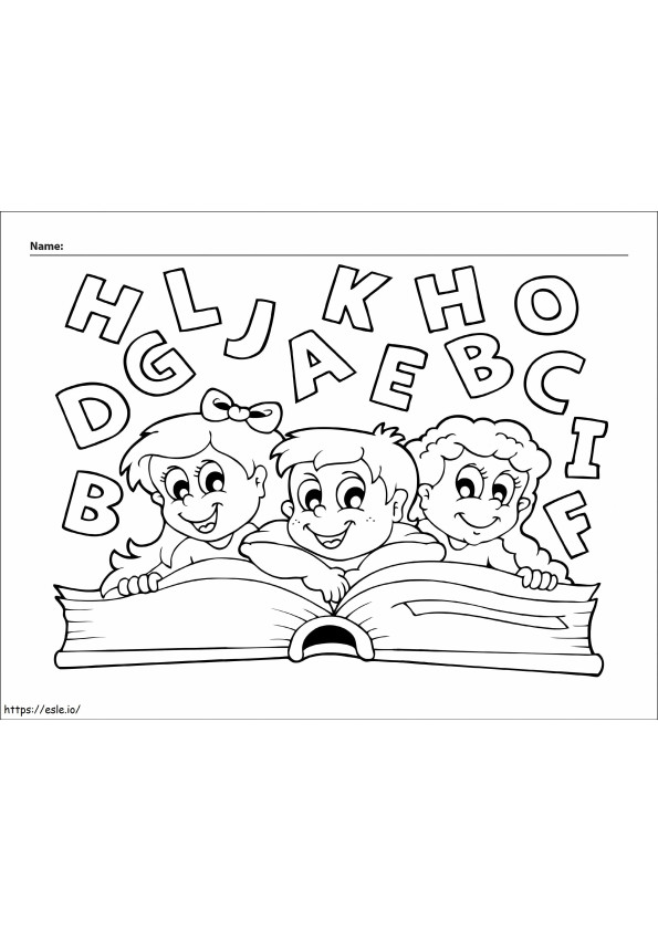Boy Reading Back To School Scaled coloring page