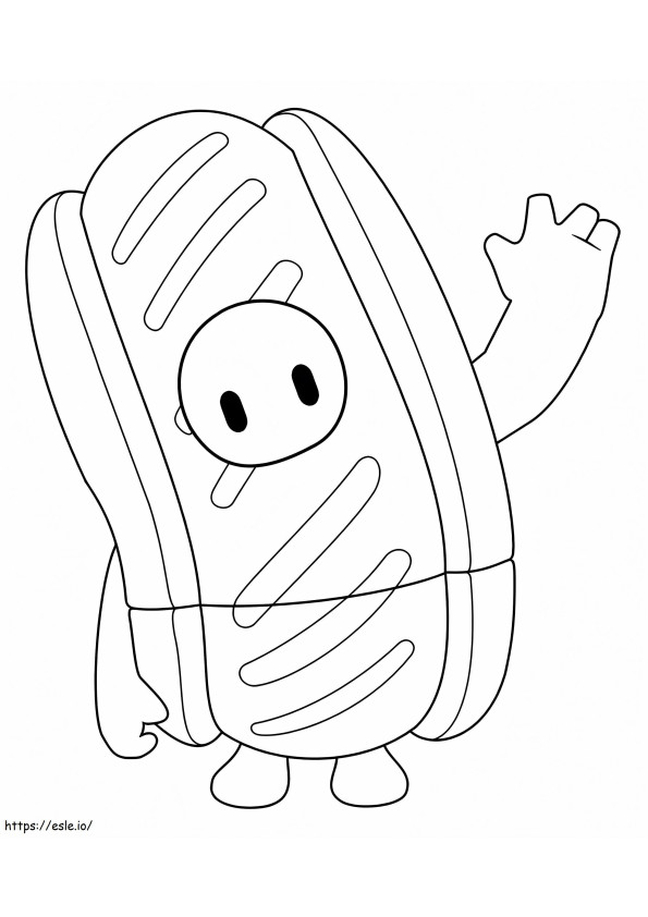 Hot Dog Skin Fall Guys coloring page