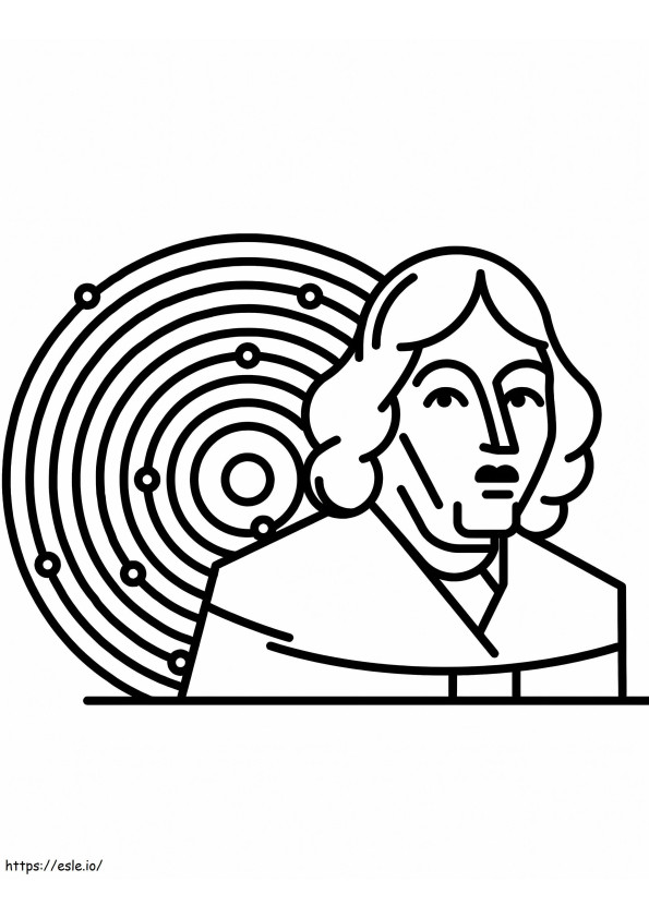 Coloriage Copernic et le système solaire à imprimer dessin