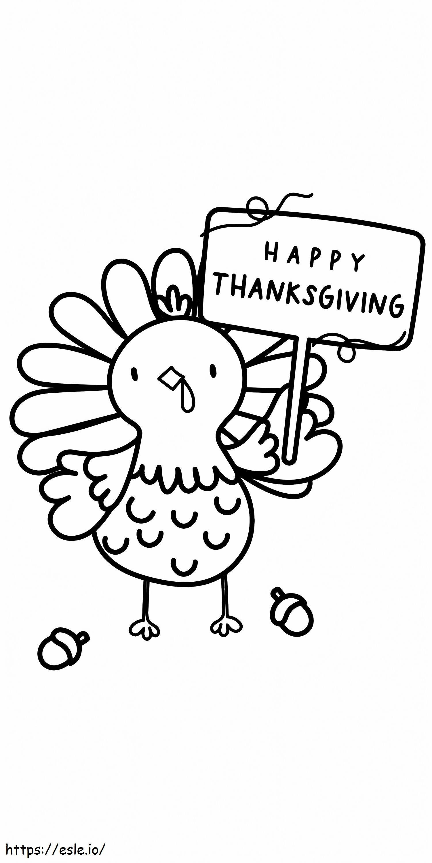 Selamat Hari Thanksgiving Turki Gambar Mewarnai