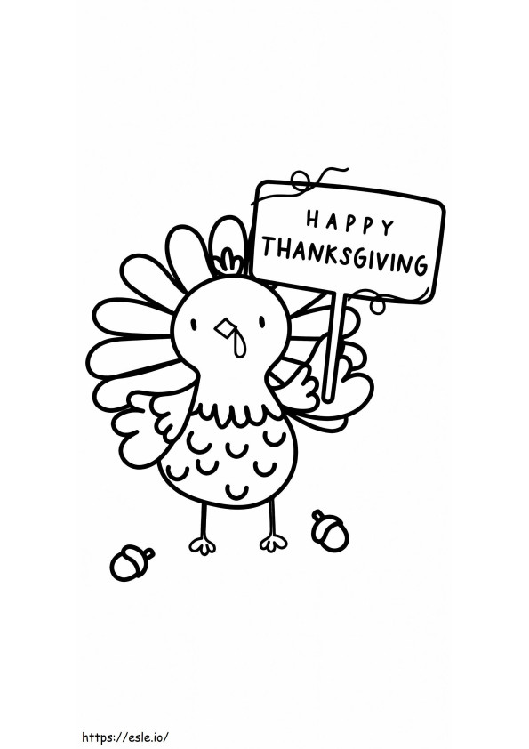 Coloriage Joyeux Thanksgiving Dinde à imprimer dessin