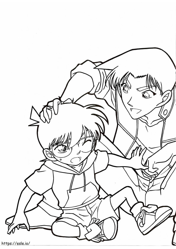 Heiji e Conan para colorir