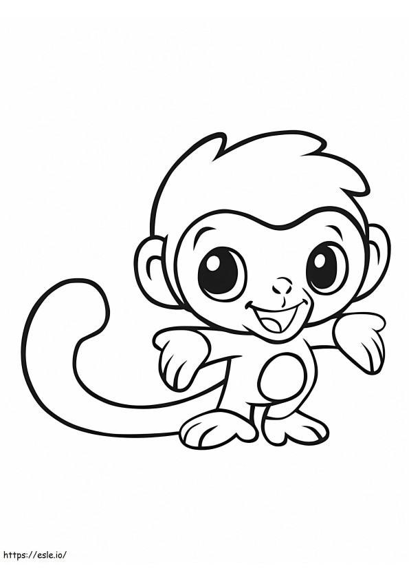 Lindo Divertido Mono para colorir
