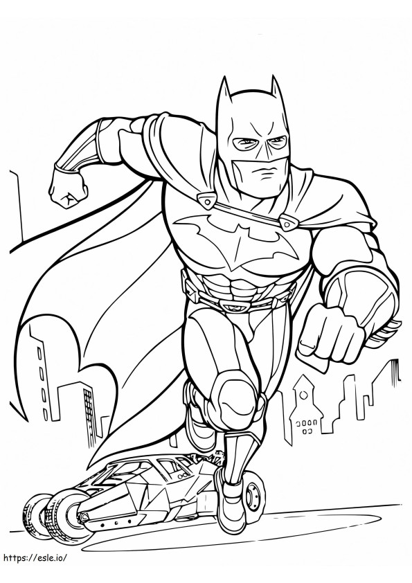 Batman Runs coloring page