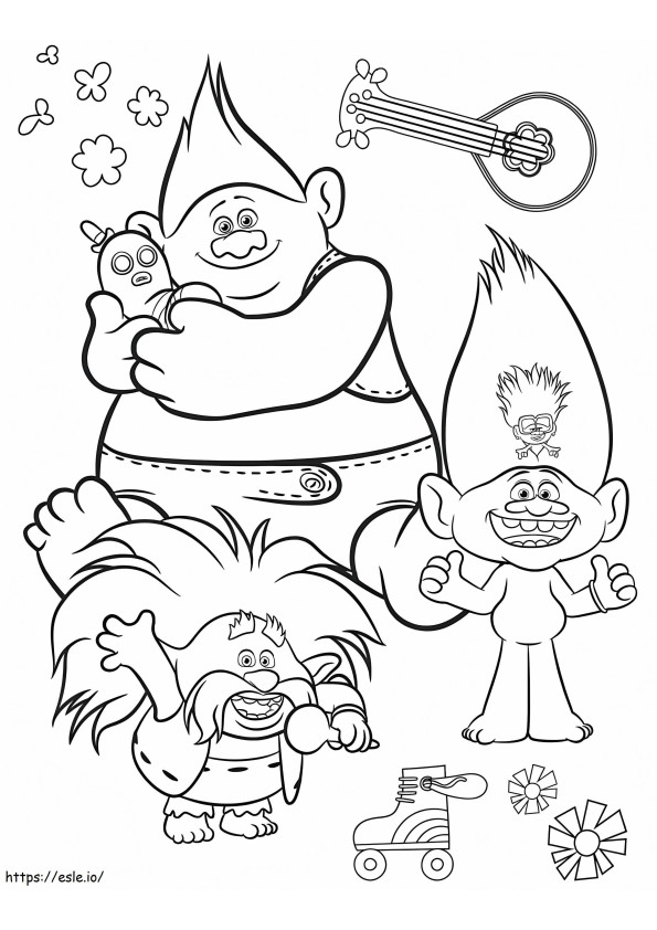 Troll Musicians coloring page