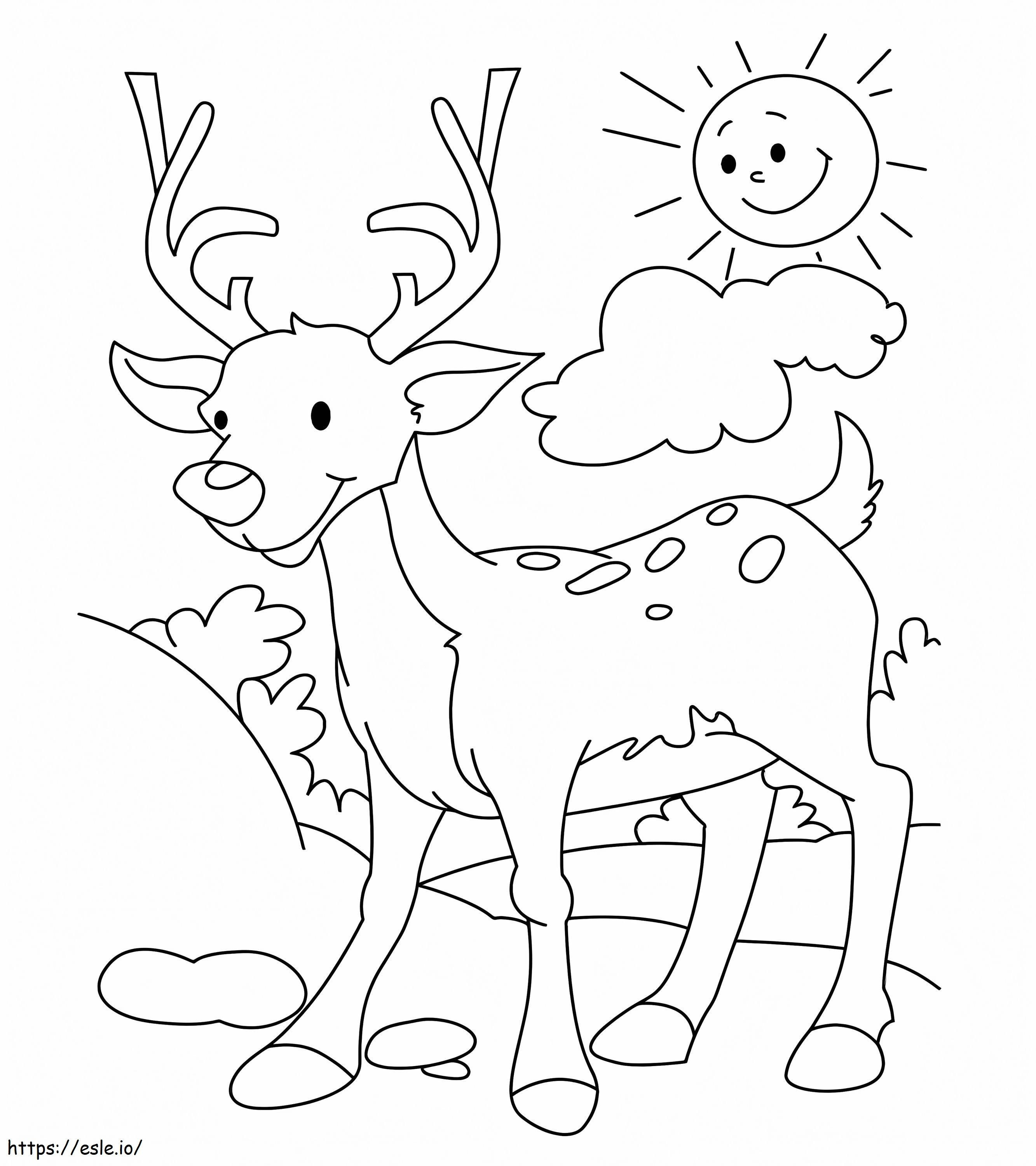 Cartoon Deer coloring page