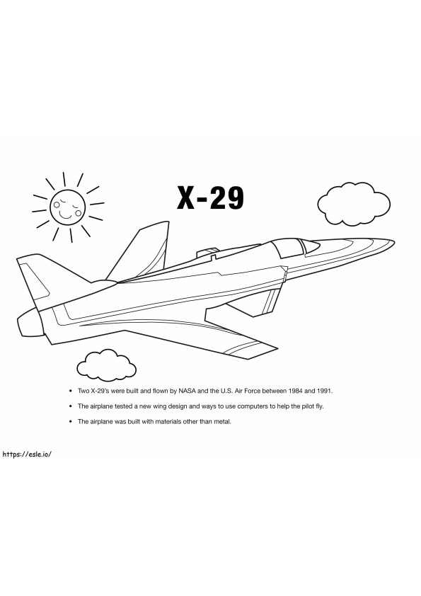 Avioane X 29 la scară de colorat