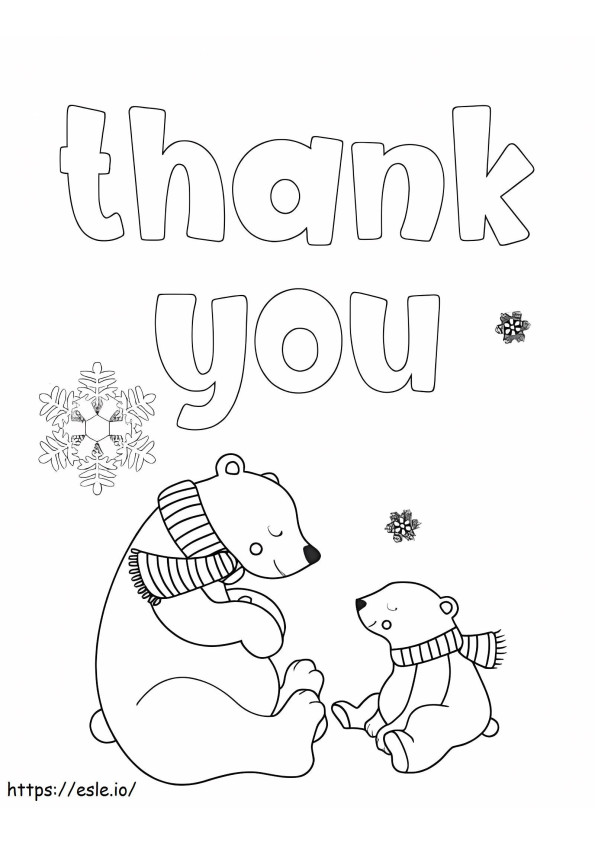Two Bears Thank You coloring page