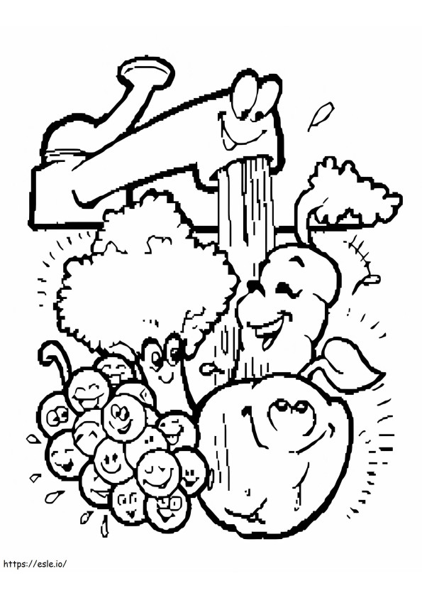 Clean Vegetables coloring page