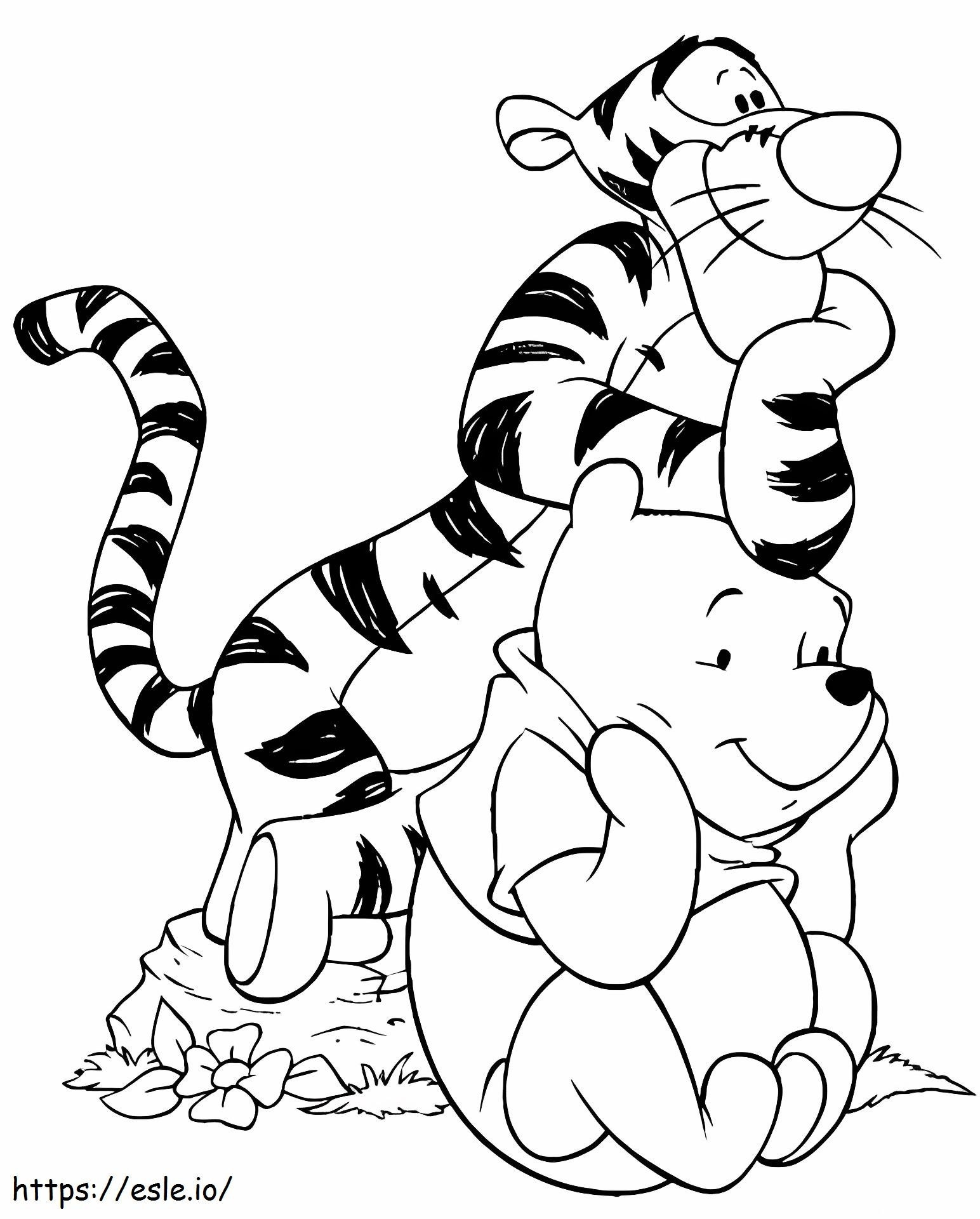1532942627 Tigru și Pooh Zâmbind A4 de colorat
