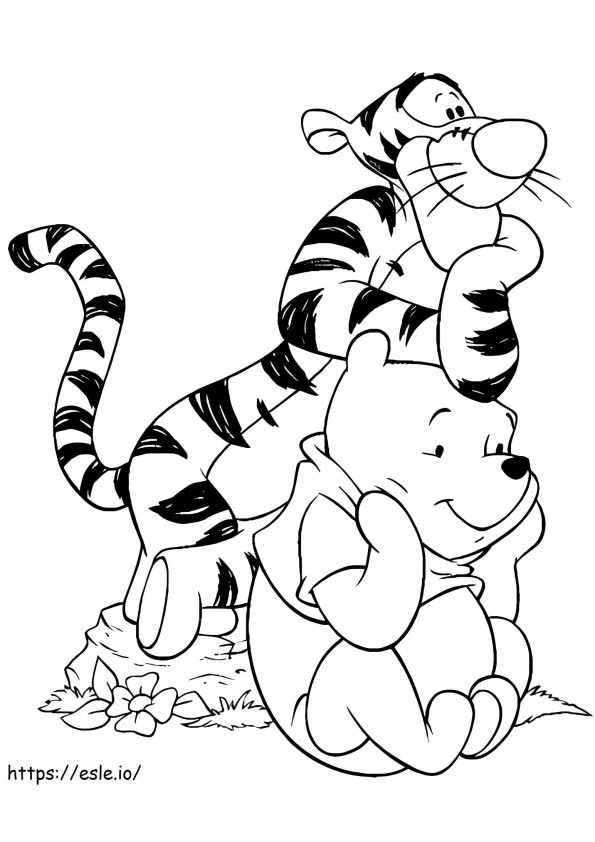 1532942627 Tigrão e Pooh sorrindo A4 para colorir