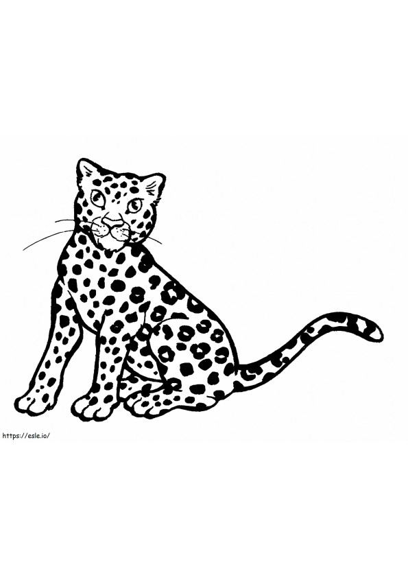 Leopard așezat de colorat