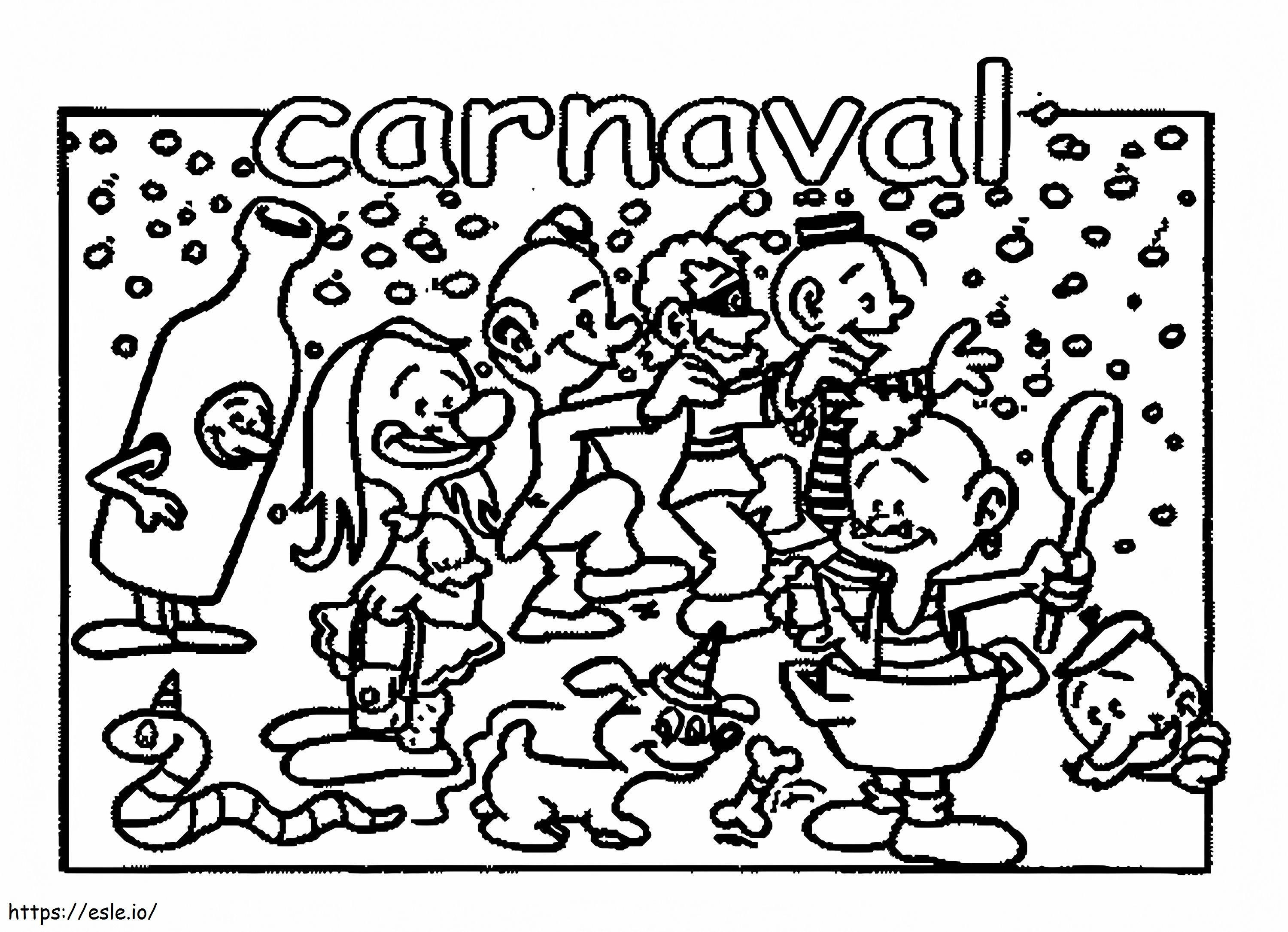 Carnevale 3 da colorare