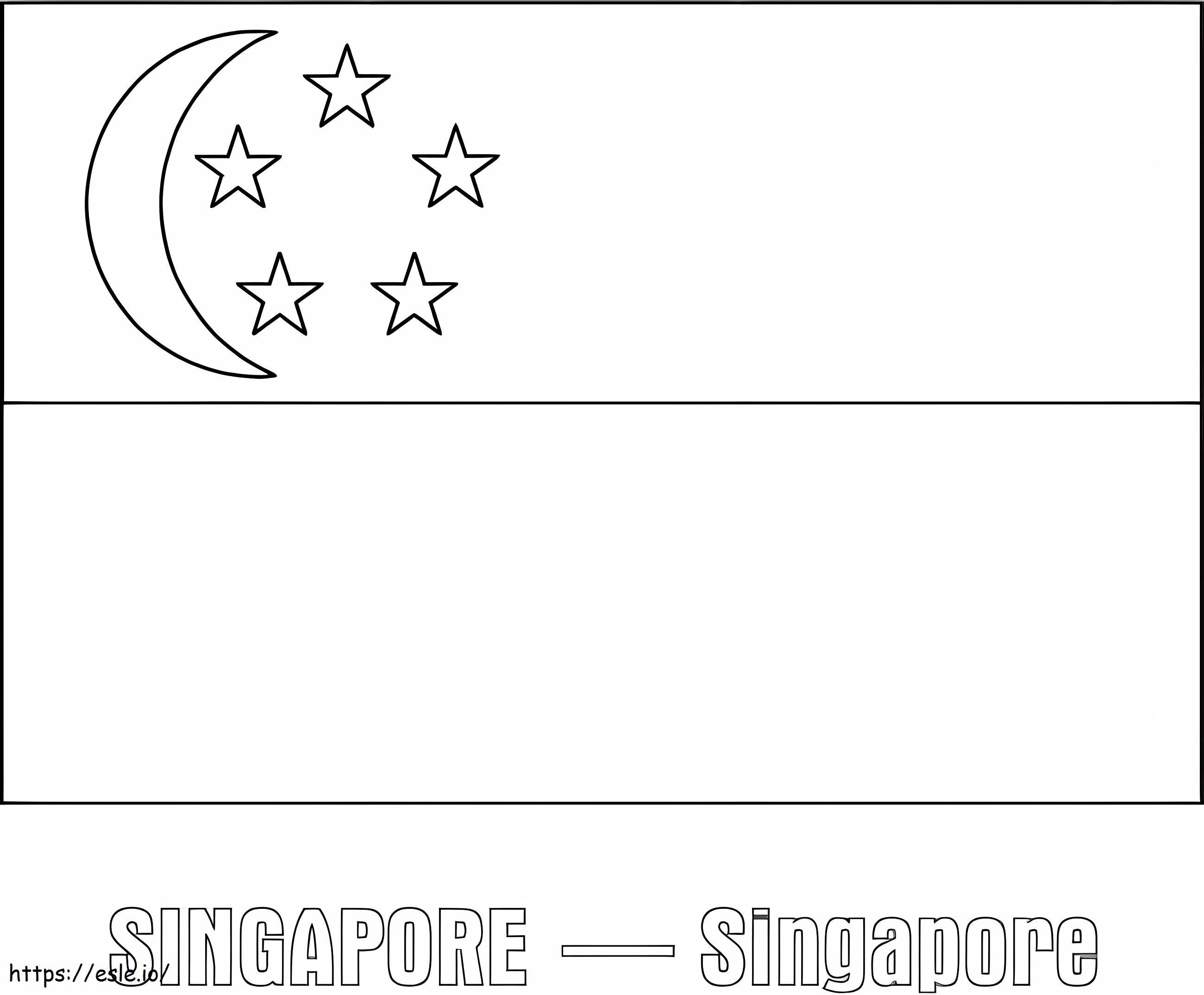 Singapur Bayrağı boyama