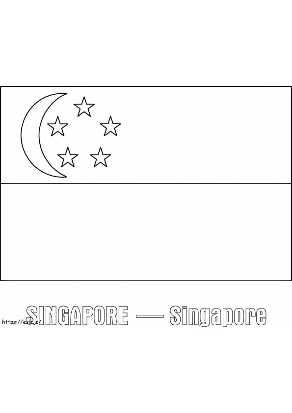 Coloriage Drapeau De Singapour à imprimer dessin