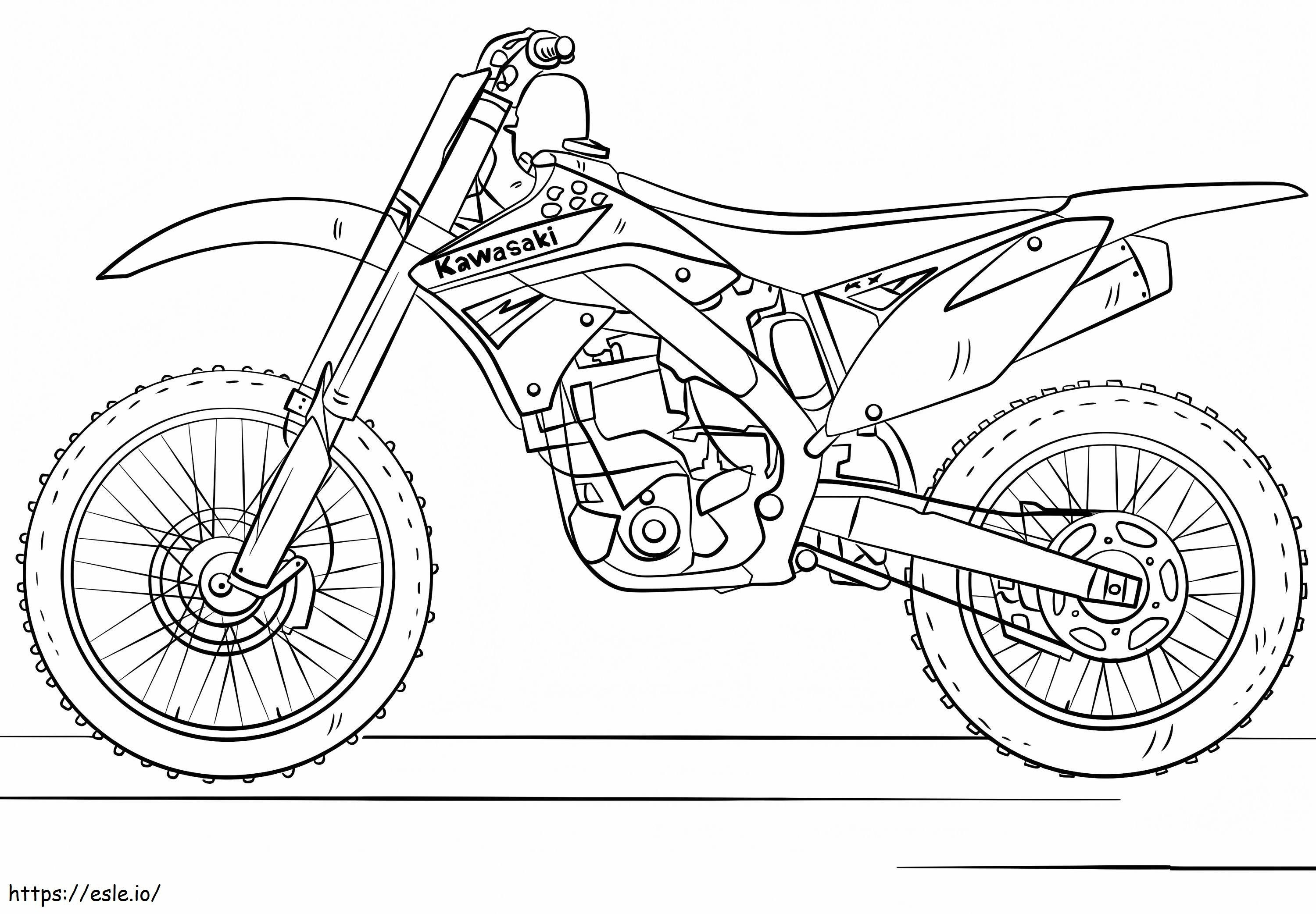 Kawasaki Moto da cross da colorare